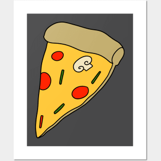 Pizza Slice with One Mushroom Posters and Art